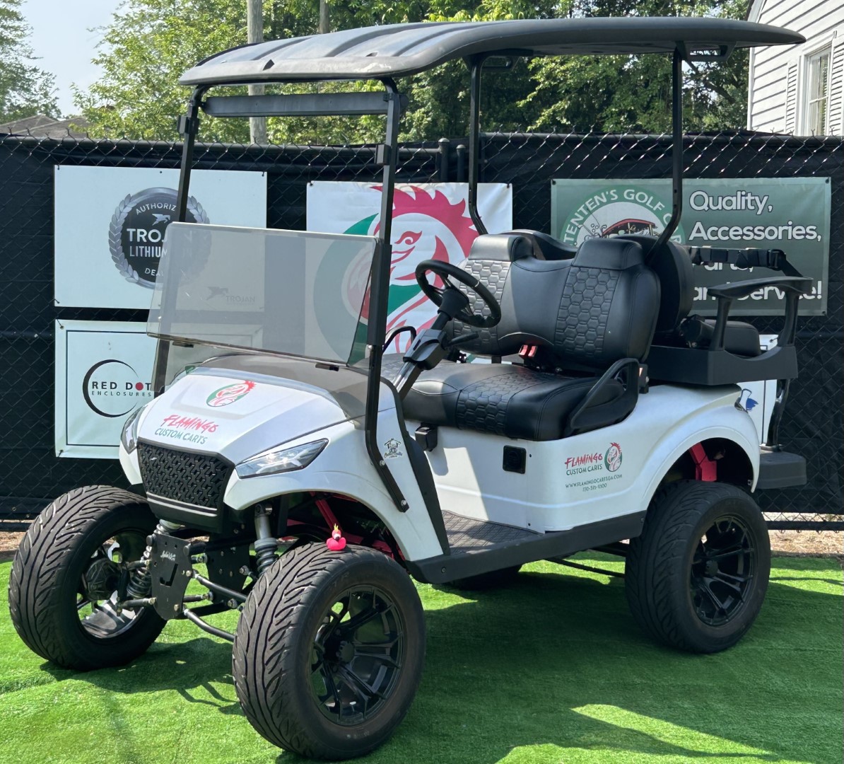 Customized golf cart with off-road tires available for sale in atlanta