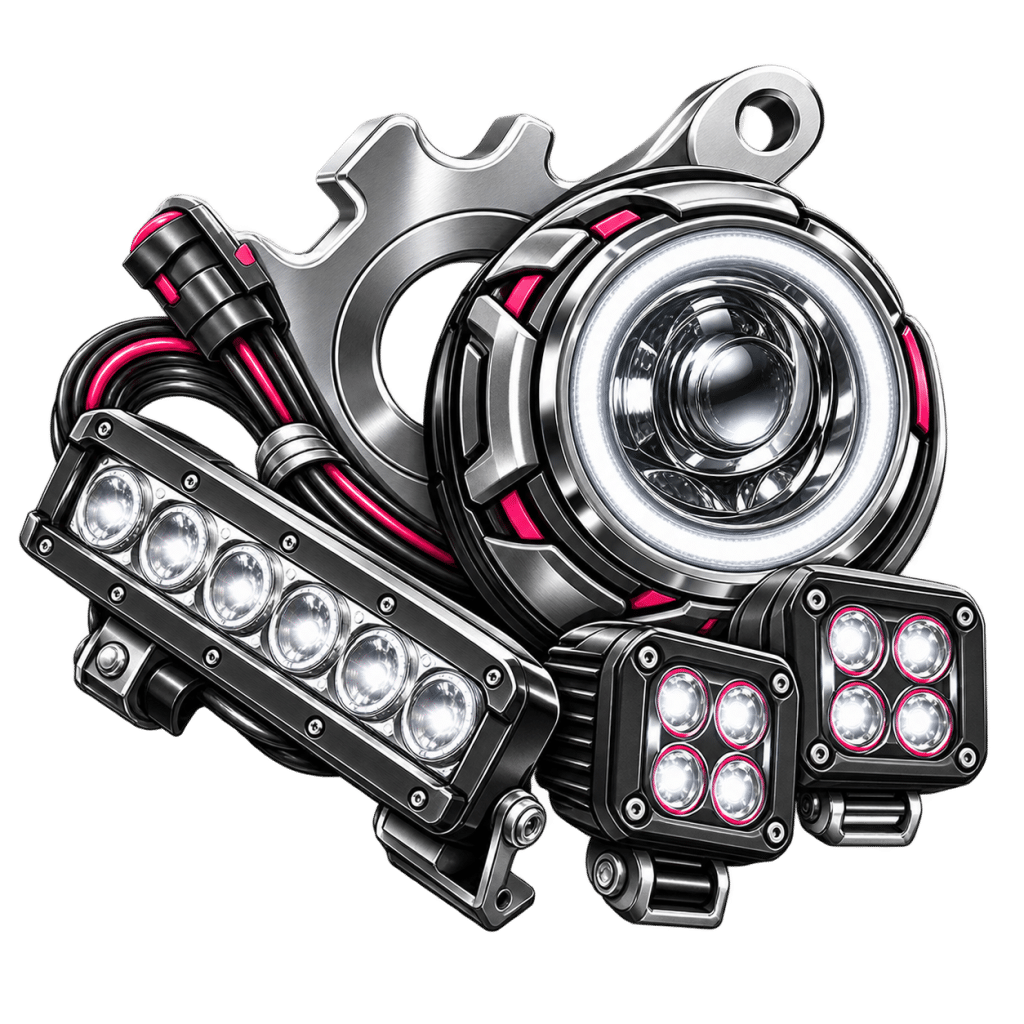 Custom golf cart LED lighting options from Flamingo Custom Carts in Marietta, GA, featuring a