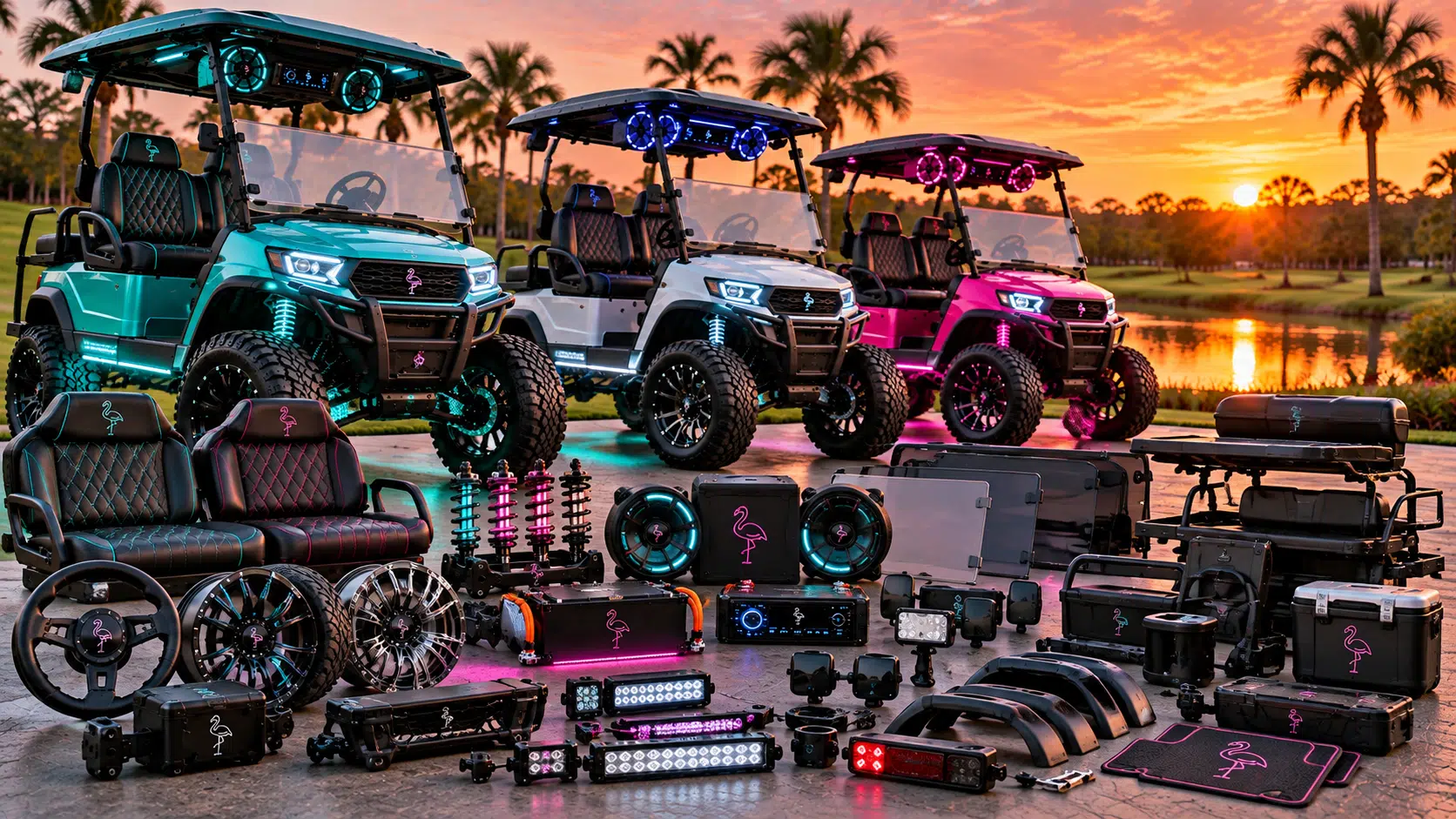 Golf cart speakers, sound bars and audio gear